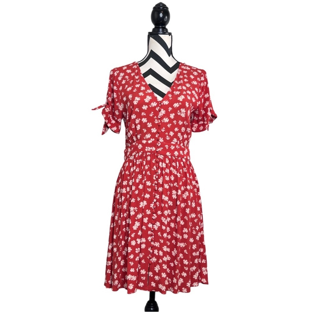 Madewell Sz 2 Dainty Floral Flowy Short-Sleeve Dress